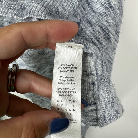 2/$30 WHBM Asymmetrical Hem Open Front Draped Cardigan Heather Gray XS #A0413 - Picture 7 of 8